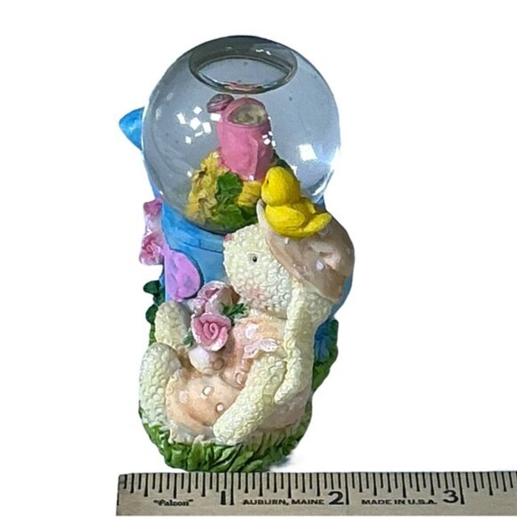 Snow Globe Vintage Easter Bunny and Chick Watering Can Ceramic Collectible 1990 - Picture 4 of 16